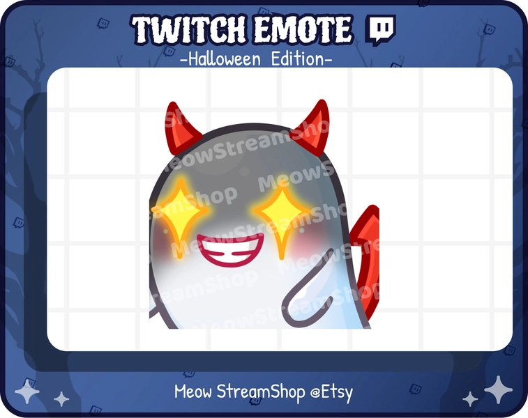 Twitch Emote / Cute Ghost maléfique, yandere, en colère, faites-le emote / Kawaii fantôme effrayant Halloween emoji / discord
