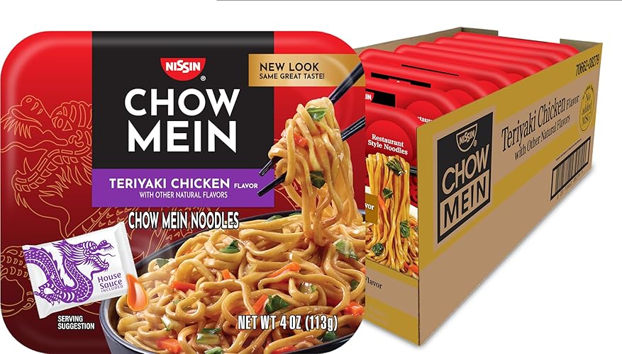 Nissin Chow Mein Teriyaki, Chicken, 4 Ounce (Pack of 8) - Chicken - 4 Ounce (Pack of 8)