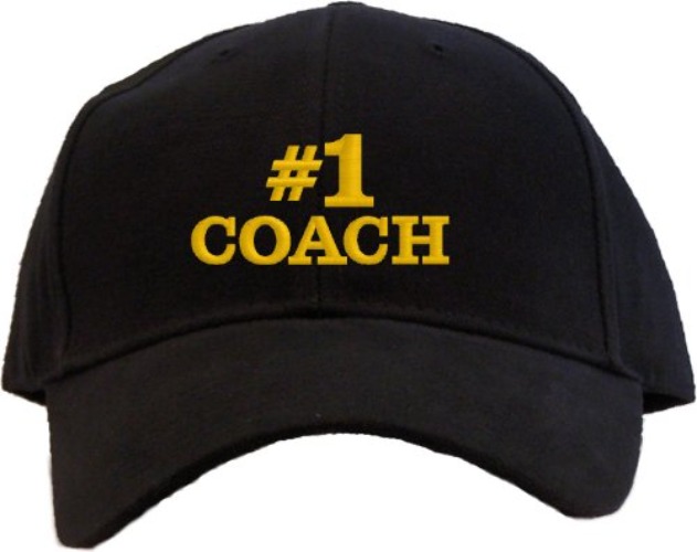 #1 Coach Embroidered Baseball Cap - Black
