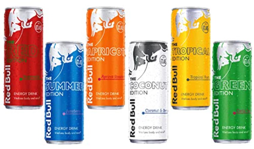 RedBull Energy Drink (6 x 250ml) Summer Edition Juneberry, Tropical Edition Tropical Fruits, Red Edition Watermelon, Green Edition Cactus Fruit, Apricot & Strawberry, Coconut & Berry - VSTAR