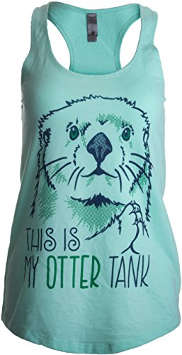 This is My Otter Tank | Cute Otter Lover Top, Women's Racerback Workout Tank - Large - Mint