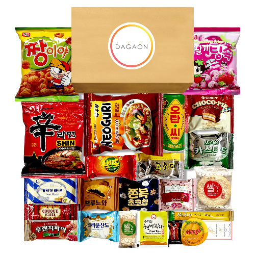 Dagaon Delightful Korean Snack Box 22 Count – Tasty Korean Snacks and Foods Including Chips, Biscuits, Cookies, Pies, Candies, Drinks, Ramen Noodles. Assortment of Korean snacks and foods for everyone. - 