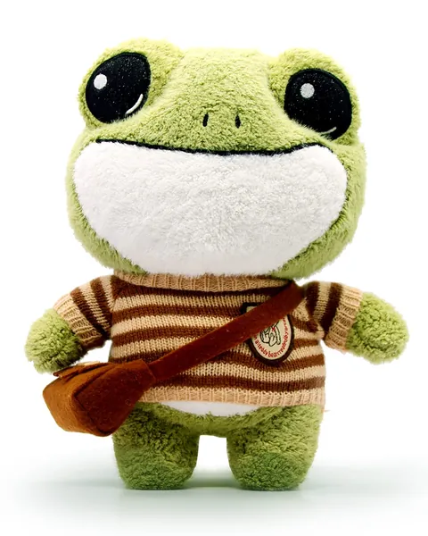 Yamepuia Cute Frog Plush Stuffed Animal Pillow Toy, Soft Forg Plushie with Backpack, Kawaii Forg Pillow Plush Stuffed Animals Doll Toy for Kids Birthday, Brown