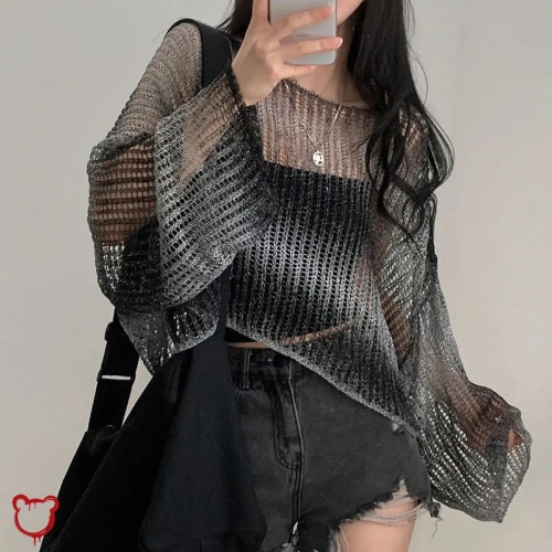 Black Khaki Knit Top - Black / L