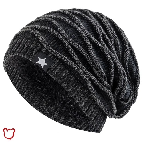 "Gender-Neutral Slouchy Grunge Beanie" - Black / 55cm-60cm