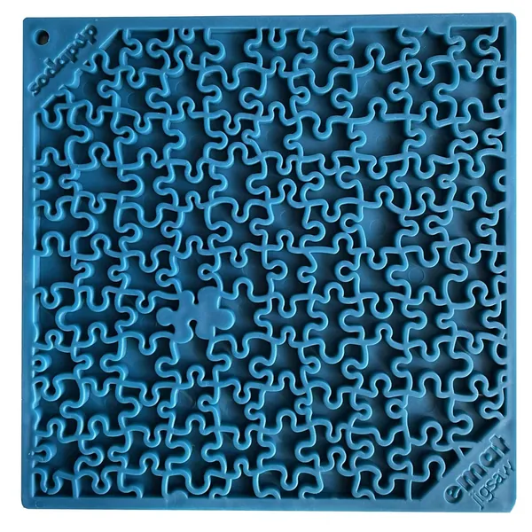 Jigsaw Design Emat Enrichment Lick Mat by SodaPup/True Dogs, LLC - Jigsaw Puzzle E-mat - Blue