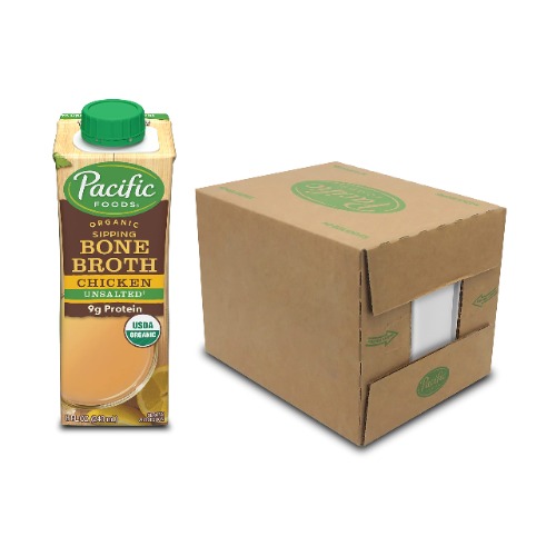 Pacific Foods Organic Chicken Bone Broth, 8oz (Pack of 12) - Original Chicken Bone Broth 8 Fl Oz (Pack of 12)
