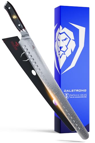 Dalstrong Slicing Knife - 14 inch - Extra Long Slicer Knife - Shogun Series Elite - Japanese AUS-10V Super Steel - Vacuum Treated - G10 Handle - Carving Knife - Slicer, BBQ, Brisket - Sheath Included - Black - 14" Slicer