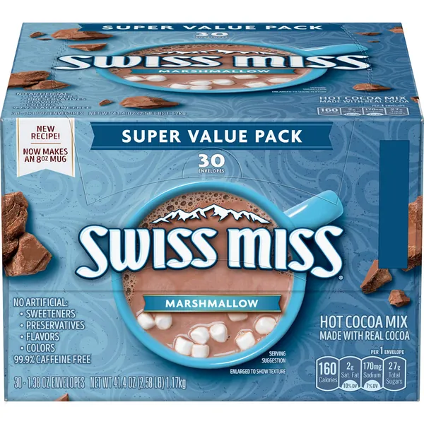 Swiss Miss Marshmallow Hot Cocoa Mix, (30) 1.38 oz Envelopes - 1.38 Ounce (Pack of 30)