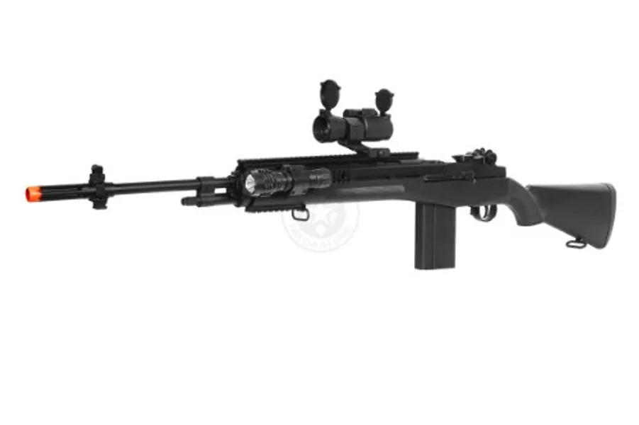 400 fps agm airsoft m14 ris spring sniper rifle w/ red dot(Airsoft Gun)
