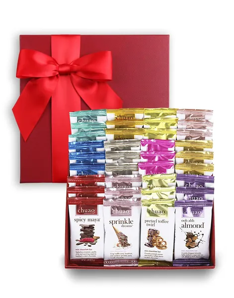 Chuao Chocolatier Share the Love Assorted Mini Gourmet Chocolate Bars Gift Box | Milk and Dark Chocolate Flavor Variety Sampler For Holiday, Birthday, Valentines Day, Mother’s and Father’s Day, Thank You, Corporate Gift Baskets | 36 Bars, 0.39 oz Each - Share the Love Gift Set 36 Count (Pack of 1)