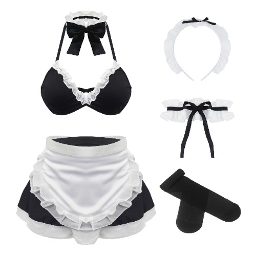 paloli Maid Outfit Anime Cosplay Costume French Apron Fancy Lingerie Sets for Women - Style-1