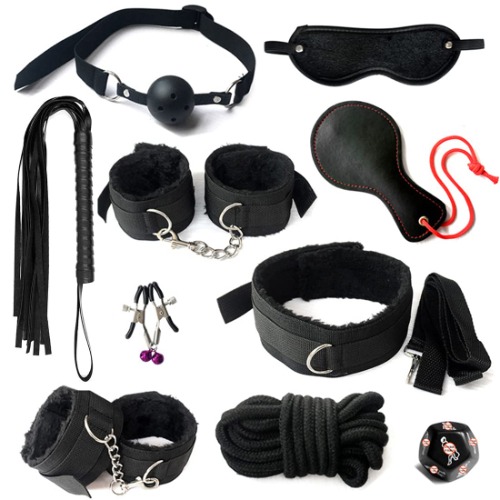 Bed Restraint Sex Bondage for Adult Couple Sex Cuff Tied Down Arm and Leg Chain with Handcuff Bondage Adult Kit SM Restraints Bondage Set for Women SMToys Sunglasses (shaizi10pcsblack) - Shaizi10pcsblack
