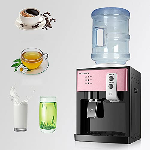 Top Loading Countertop Water Dispenser 0.9 to 5 Gallons Hot and Cold Water Cooler Dispenser Mini Desktop Water Cooler Dispenser Hot Cold Warm Water Electric Desktop Small Table Drinking Machine Pink - Pink