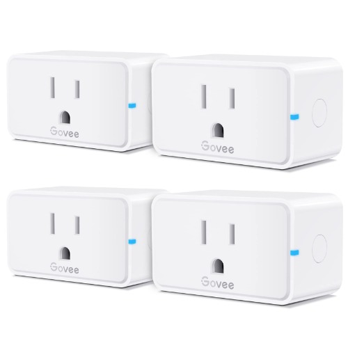 Govee Smart Plug, WiFi Bluetooth Outlets 4 Pack Work with Alexa and Google Assistant, 15A WiFi Plugs with Multiple Timers, Govee Home APP Group Control Remotely, No Hub Required, ETL&FCC Certified - 4