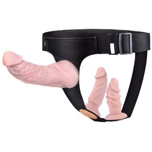 UTIMI Strap-on Dildo 3 Removeable Silicone Dildos,Hollow Strap-on Set Dildo Pants,SM Sex Toys for Men and Women, Female Massage Masturbation Toys Strap on Harness Dildos for Women & Lesbian Couples - 3 Piece Assortment