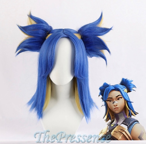 Neon Cosplay Wig Short Blue Cosplay | Game Valorant Heat Resistant Synthetic | Halloween Role Play Wigs + Wig Cap Hair Woman And Man