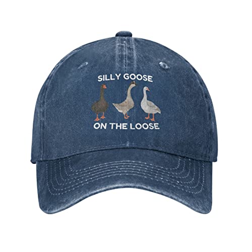 Peiyeety Funny Silly Goos Hat Silly Goose On The Loose Hat for Women Dad Hats Funny Hats - Navy Blue - One Size