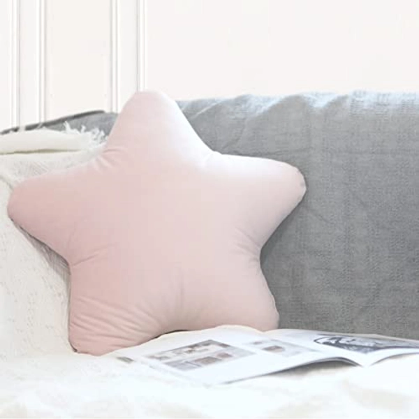 YRXRUS Star Pillow, Christmas Star Pillows, Pink Star Shaped Throw Pillow, Soft Velvet 18x18 Inches Pillow for Sofa, Living, Bedroom Decorative Cute
