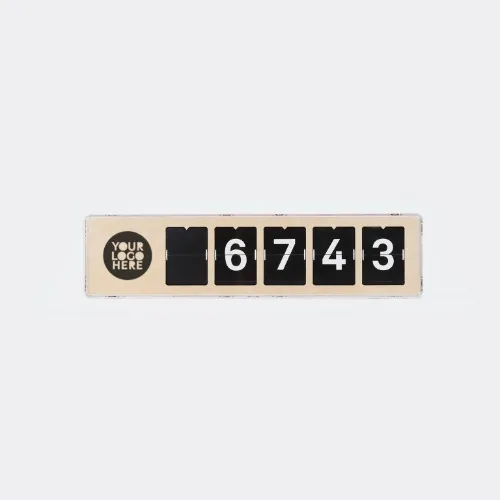 Smiirl. Custom Counter - Your own logo on wood panel - 5 Digits.