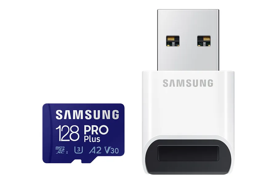 SAMSUNG PRO Plus + Reader 128GB microSDXC Up to 160MB/s UHS-I, U3, A2, V30, Full HD & 4K UHD Memory Card for Android Smartphones, Tablets, Go Pro and DJI Drone (MB-MD128KB/AM) - 128GB PRO Plus/Reader
