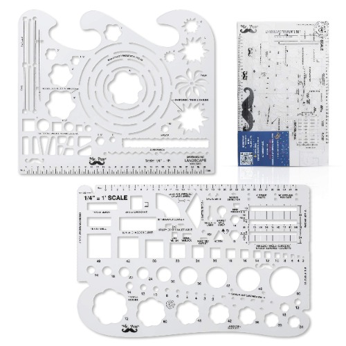 Mr. Pen- Landscape Templates, Architectural Templates, Drafting Tools, Landscaping Tools, Landscape Design Template, Drawing Template, Template Architecture, Drafting Ruler Shapes, Drawing Stencils - 