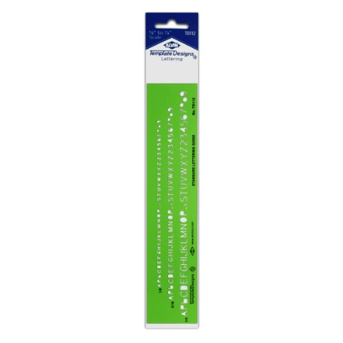 ALVIN TD112, Standard Lettering Guide Template, Drawing and Drafting Tool Architecture, and Design Template, Great for Students, Hobbyists, and Professionals - Standard