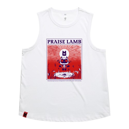 Cult of the Lamb Praise Lamb Tank Top (White) | S