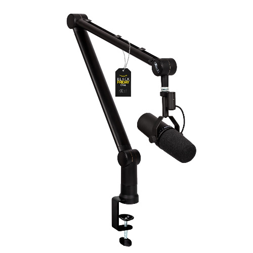 IXTECH Boom Arm - Adjustable 360° Rotatable Microphone Arm - Sturdy Stainless Steel Mic Arm Desk, Table Stand - Foldable Scissor Arm - Stable Microphone Mount Arms for Radio Studio, Podcast, Gaming - Boom Arm
