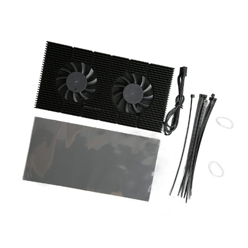 GPU Bakplatta Kylare, Aluminiumlegering Grafikkort Bakplan Kylfläns 4 Pin Bakplan Minneskylare för RTX3090 3080 3070