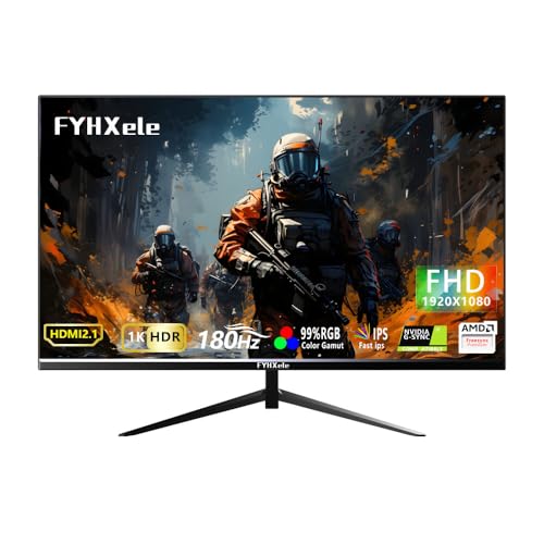 24 inch 180hz IPS Gaming Monitor, 1ms MPRT, FHD 1080P Gaming Monitor, Support 144hz/165hz/180hz, AMD Freesync Premium Display, Eye Care, DisplayPort, HDMI - 24in-1K-180HZ