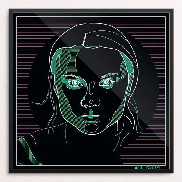 Greta Thunberg by Ali Attia | 16" by 16" Print / Framed