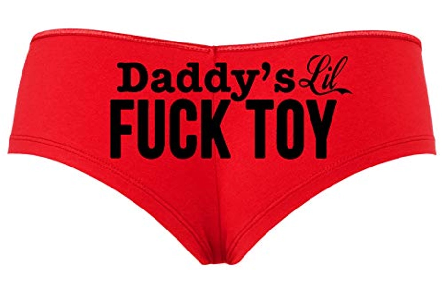 Knaughty Knickers Daddys Little Lil Fuck Toy Fucktoy ddlg bdsm owned boyshort - Small - Black