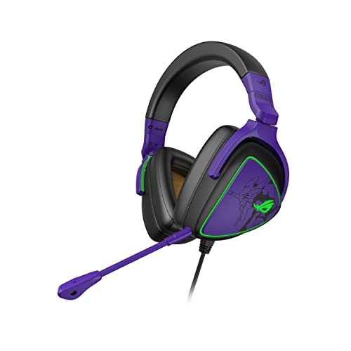 ASUS ROG Delta S EVA Edition Gaming Headset (AI Noise-Canceling Mic,Hi-Res ESS 9281 Quad DAC,RGB Lighting,Lightweight,MQA tech, USB-C,for PC, Mac,PS4,PS5,Switch and Mobile Devices) Evangelion