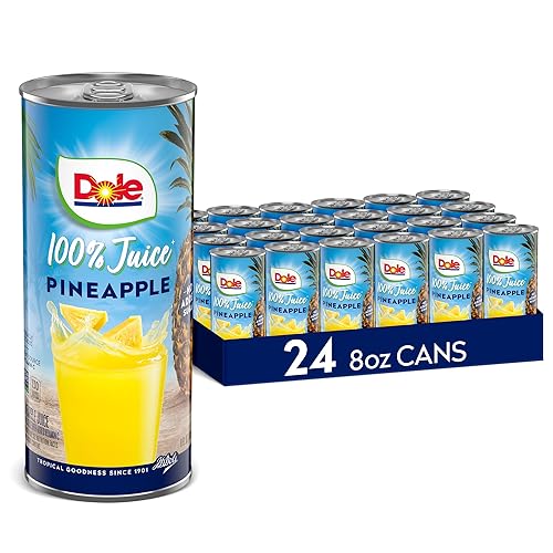 Dole 100% Pineapple Juice, No Added Sugar, Excellent Source of Vitamin C, 100% Fruit Juice, Packaging May Vary, 8.0 Fl Oz (Pack of 24) - Pineapple Juice - 8 Fl Oz (Pack of 24)