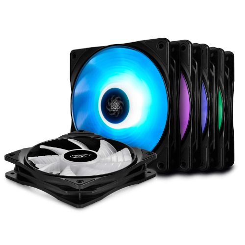 DEEPCOOL RF120M 5IN1, 5x120mm RGB PWM Fans with 2 Fan Hubs, Compatible with ASUS Aura Sync, Controlled by Motherboard with 12V 4-pin RGB Header