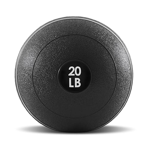 ProsourceFit Slam Medicine Balls 5, 10, 15, 20, 25, 30, 50lbs Smooth and Tread Textured Grip Dead Weight Balls for Strength and Conditioning Exercises, Cardio and Core Workouts - Classic - Black - 20 LB