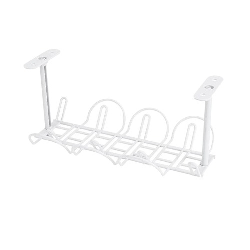 B Blesiya Durable Cable Management Tray Organizer, Easy Installation, White - white