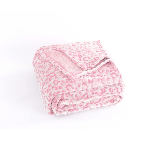 Pleasant Boulevard | Leopard Throw Blanket Fleece, Premium Lightweight Cozy Warm Plush Microfiber Bedspread for Couch Sofa and Bed (Pink, Twin (60 x 80 inches)) - Twin(60x80in) - Pink