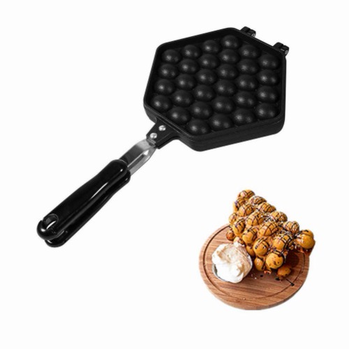 Bubble Waffle Maker, Nonstick Hong Kong Egg Waffler Pan Aluminum Alloy Eggettes Pan Cake Baking Mold Plate Gas Stove Top Safety in Under 5 Minutes