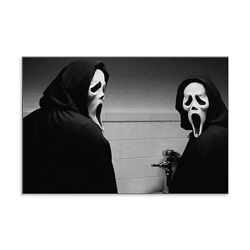 Scream-Movie-Poster_-Funny-Bathroom-Wall-Art_-Ghostface_-Creepy-Art-Print_-Horror-Movie-Poster_-Maca Poster Decorative Painting Canvas Wall Art Living Room Posters Bedroom Painting 12x18inch(30x45cm) - 18L" x 12W" - Unframe-style-7