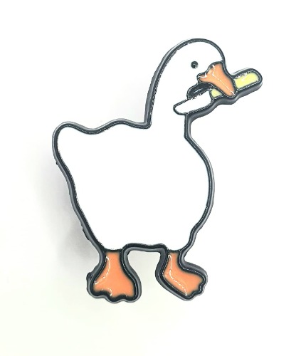 Angry Goose Knife Evil Meme Game Funny Metal Emaille Pin Badge HONK!, Metall