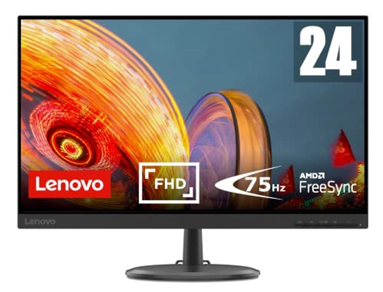 Lenovo D24-20 - Monitor Gaming 23.8 " FullHD (VA, 75 Hz, 4 ms, HDMI, VGA, FreeSync), ajuste de inclinación - negro