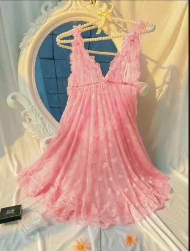 Vestido para dormir transparente con corazón de malla | Mode de Mujer | SHEIN España