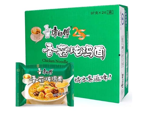 Pack 24 Ramen Fideos Instantáneos Sabor Pollo y Setas Shitake - Instant Noodle Tallarines - Pollo y Seta Shitake - 24 unidad (Paquete de 1)