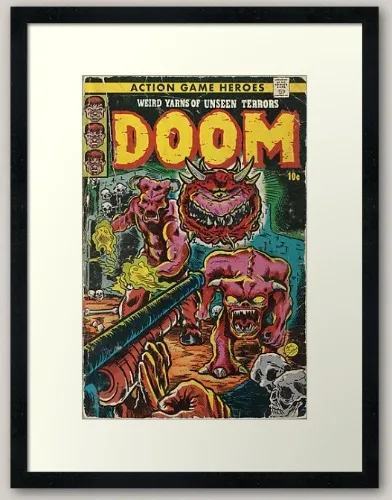 "DOOM" Comic Book Cover Box Frame Fan Art Framed Art Print 29x45cm
