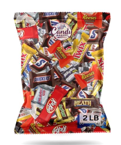 Assorted Bulk Chocolate Mix - Snickers, Kit Kat, Milky Way, Twix, Whoopers, Heath & More! By Candy Market (32 Ounces) - Variety - 2 LB
