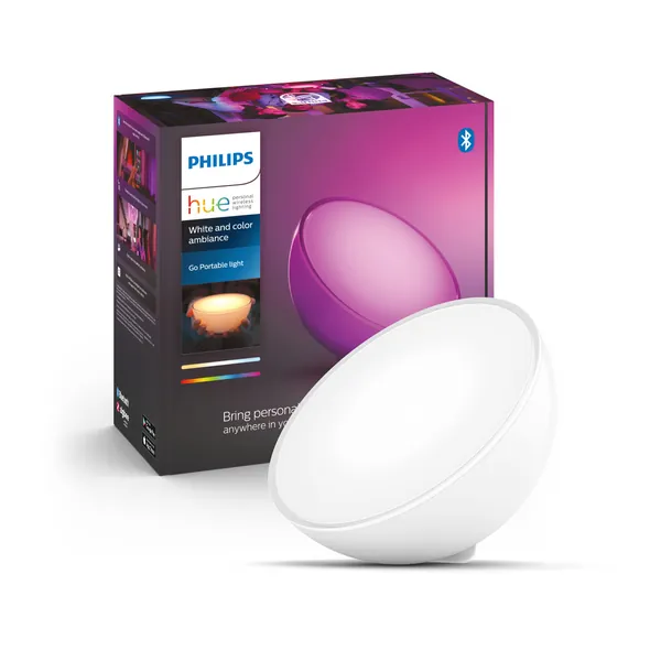 Philips Hue Go Lampe portable connectée White and Color Compatible Bluetooth, fonctionne avec Alexa, Google Assistant et Apple Homekit