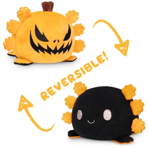 Peluchito de Ajolote reversible - Plushie Happy Jack-o-Lantern Black Orange