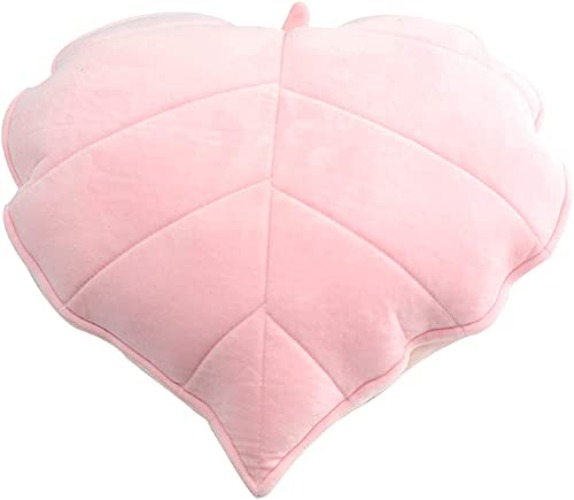 plush pillow leaf pillow floor pillow fun plush cushion decorative throw pillow reading pillow Seat Car Cushion (50 x 50 cm, Pink)